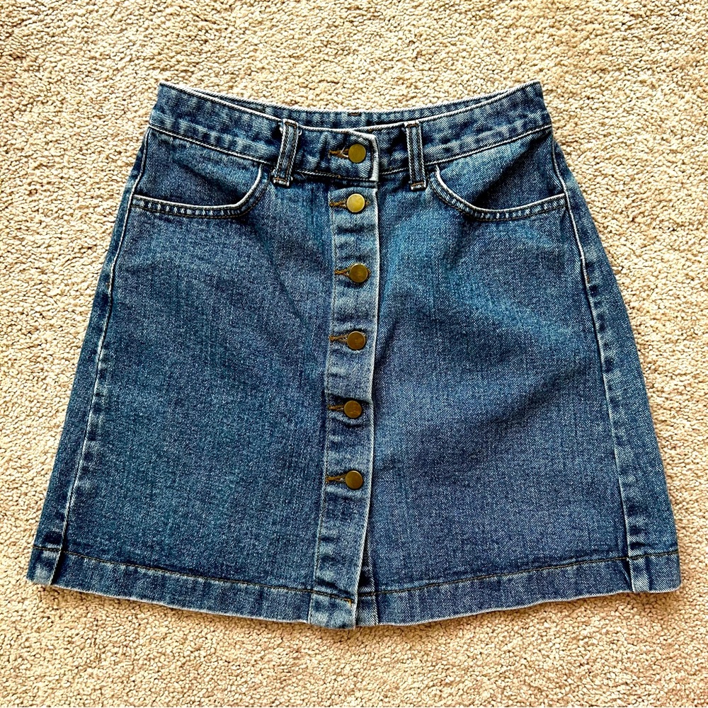 Denim Button Skirt